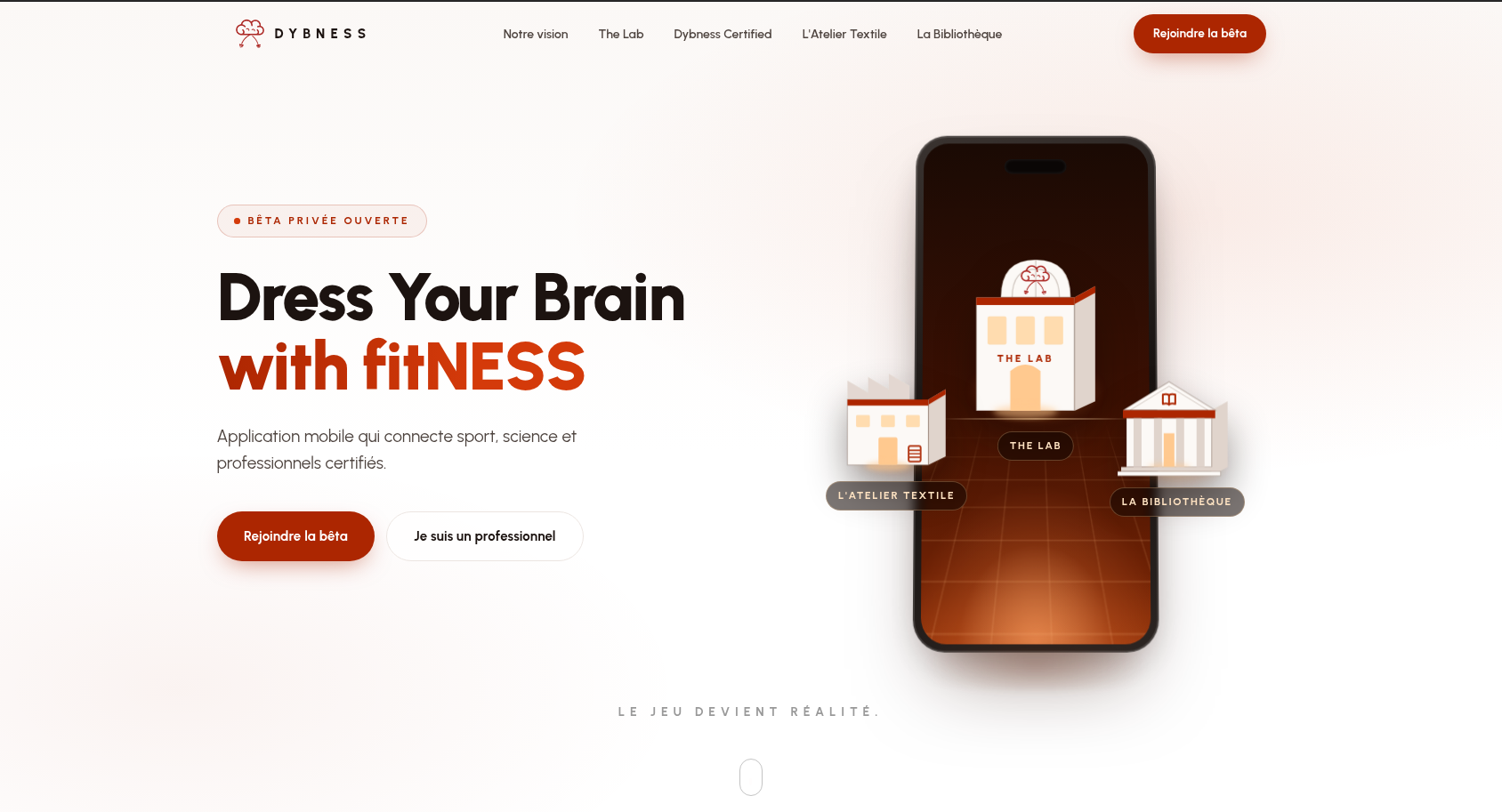 Exemple de plateforme web sportive Dybness réalisée par HL Développement