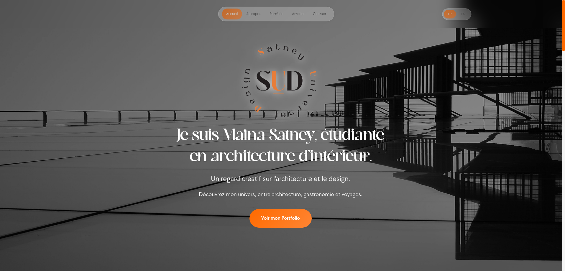Maquette de site vitrine pour architecte d'intérieur — portfolio et mise en avant des projets